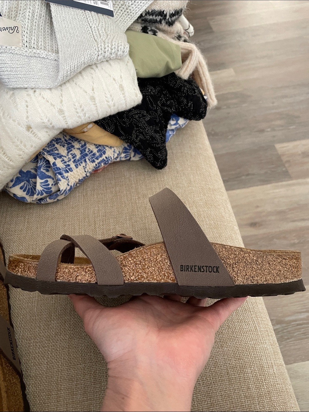 Birkenstock Mayari Taupe Brown Crisscross Sandals - Picture 2 of 3